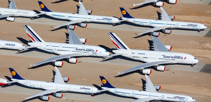 Air France hat ihre A380 in der spanischen Sonne geparkt. Auch sie kehren nie mehr zurück.