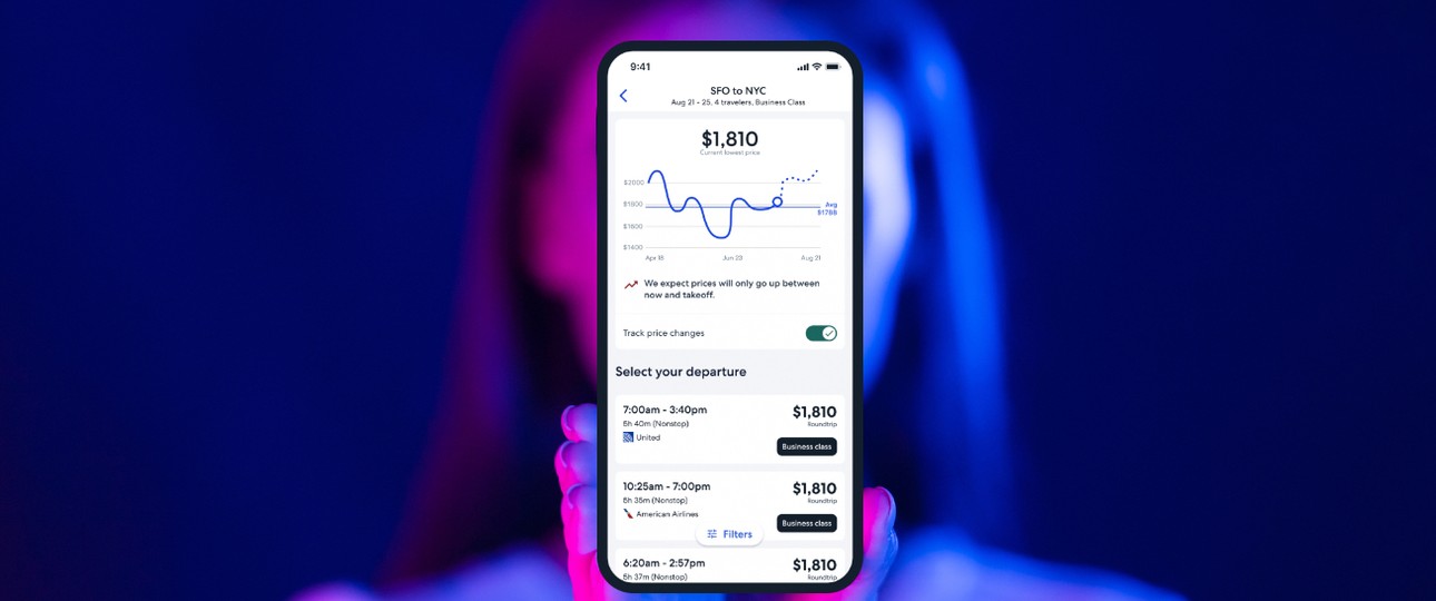 Flugsuche mit Preisprognose: Neuerung in der App.