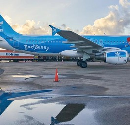 Der Airbus A320 von Global X im Design von Adidas von Bad Bunny: Der Jet, ...