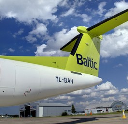 Flieger von Air Baltic in Riga: Zukunft scheint gesichert.