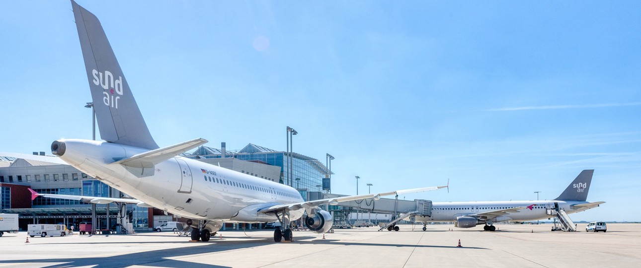 Flugzeuge von Sundair: Ein Airbus A320 startet jetzt in Schweden.