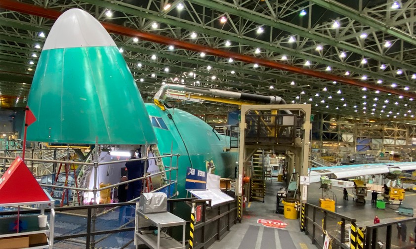 Produktion der drittletzten Boeing 747 im Werk in Everett: Wenn man ...