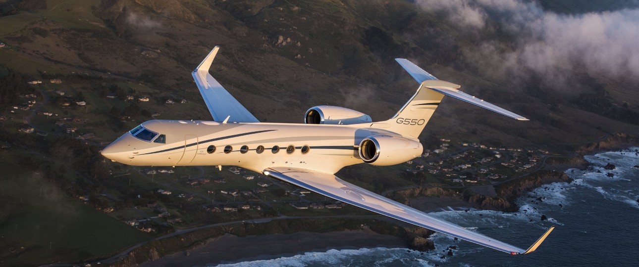 Die schnellsten Businessjets der Welt: Platz 5 sichert sich die Gulfstream G550 mit einem Maximum Operating Mach MOM von 0.885. Bei einem Wert von 1 wäre Schallgeschwindigkeit erreicht.