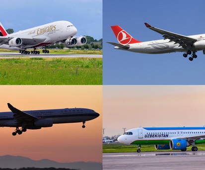 Die zehn nicht-russischen Fluggesellschaften mit dem größten Sitzplatzangebot nach Russland von September 2024 bis August 2025 (durchführende Airlines, nur Hinflüge gezählt): Auf ...