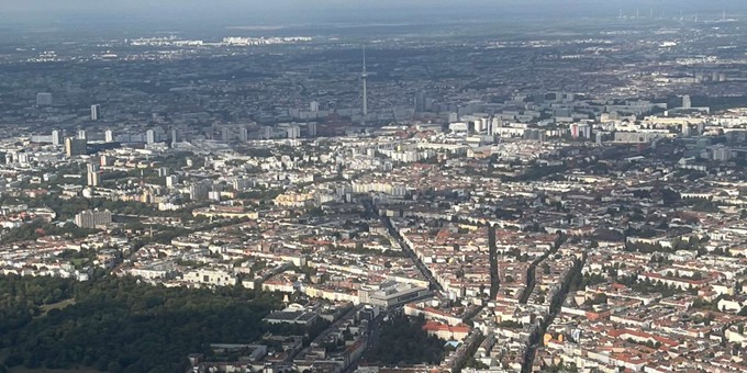 Die Skyline von Berlin.