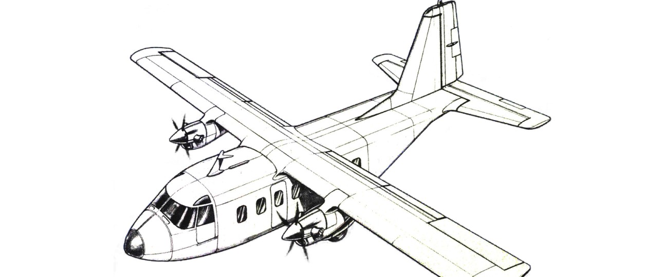 Zeichnung des Master Porter PD-01: Das knapp 14 Meter lange Flugzeugs...