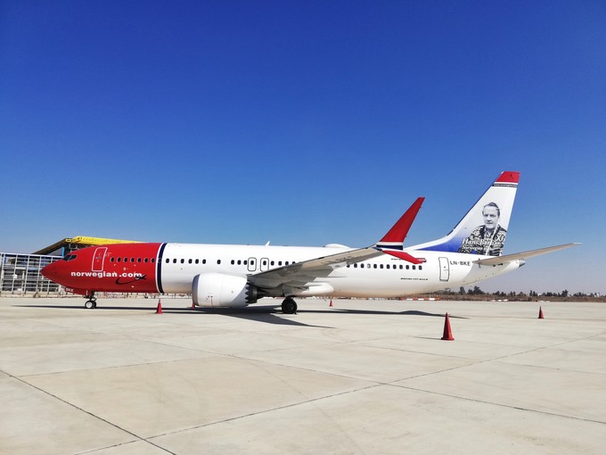 Die Boeing 737 Max 8 von Norwegian steht seit dem 14. Dezember in Shiraz.