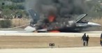 Die brennende General Dynamics F-16 in Zakynthos: Der Pilot blieb unverletzt.