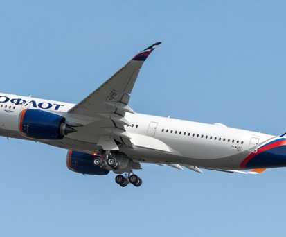 Aeroflots jüngster Airbus A350: Auf diesem Archivbild im Testflugbetrieb zu sehen.