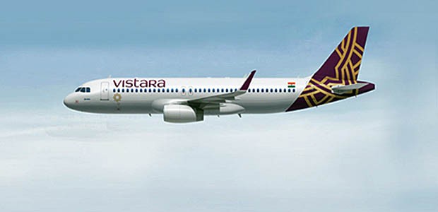 Airbus A320 in den Farben von Vistara: Luxus über den Wolken.
