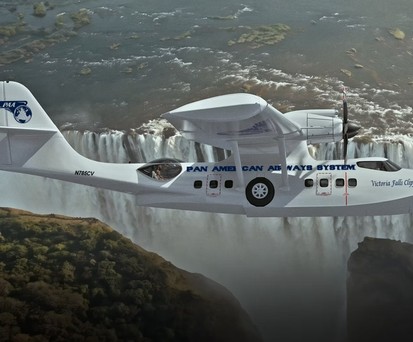 Catalina II im Flug: Pan American Airways System plant Luxus-Flüge.