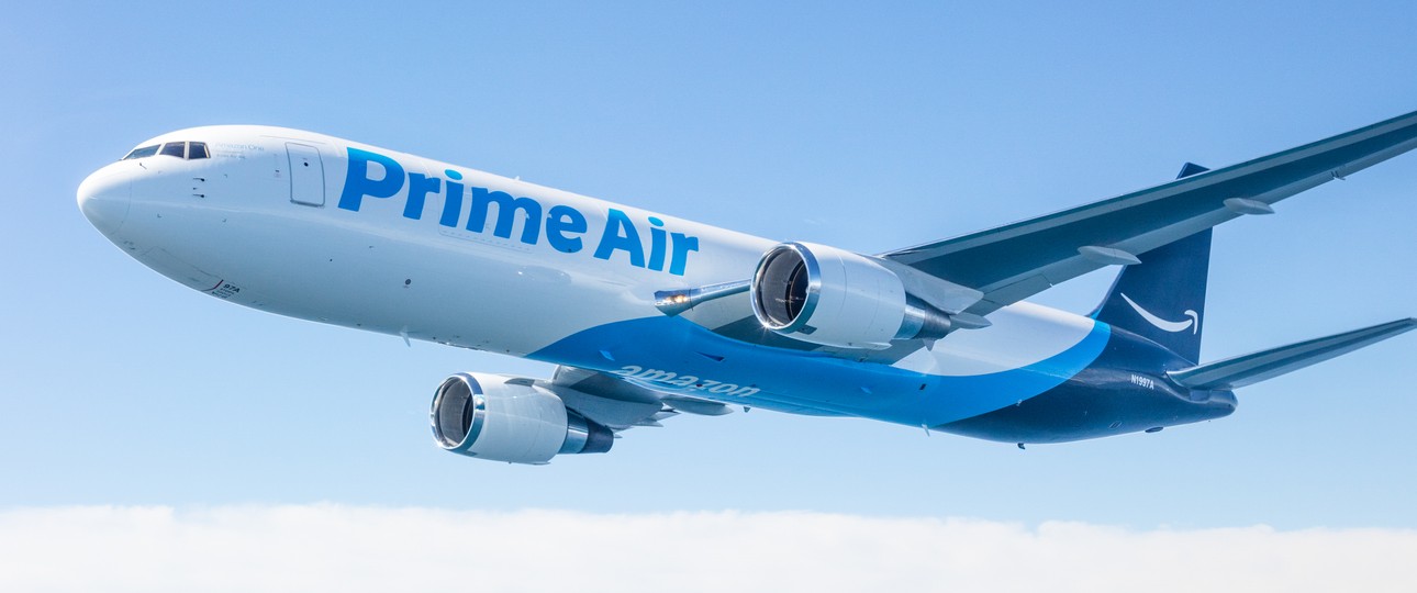 Zum Frachter umgebaute Boeing 767-300 von Amazon Air, die sich früher Prime Air: Womöglich bald 60 Stück für Amazon unterwegs