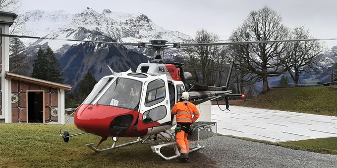 Der Landeplatz in Braunwald.