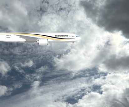 Boeing 777 in MSC-Farben: So sollen die Flieger aussehen.