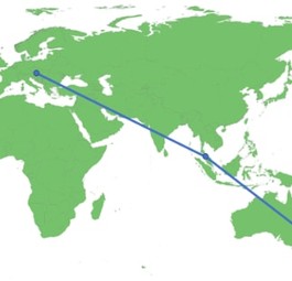 Austrian fliegt nonstop nach Sydney. Der Rückflug erfolgt nicht nonstop sondern via Penang in Malaysia