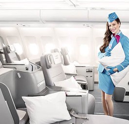 So sieht es in den Eurowings-Jets mit Business Class künftig ganz vorne aus.