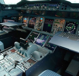 Cockpit eines A380: Unerwartete Fehlermeldungen können immer vorkommen.