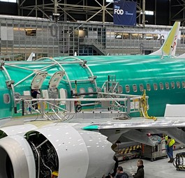 737-Max-Produktion bei Boeing: Einige Rümpfe kamen mit Fehler an.