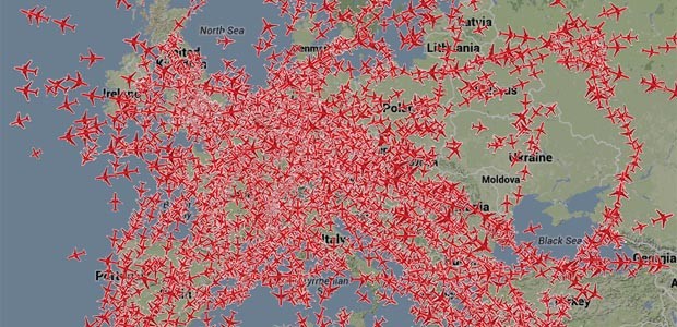 Luftverkehr über Europa: Die Ukraine wird umflogen.