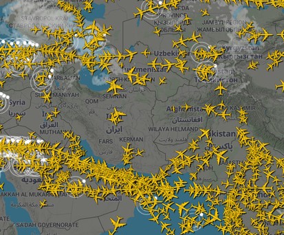Nahost-Luftraum: Viele Orte werden gemieden.