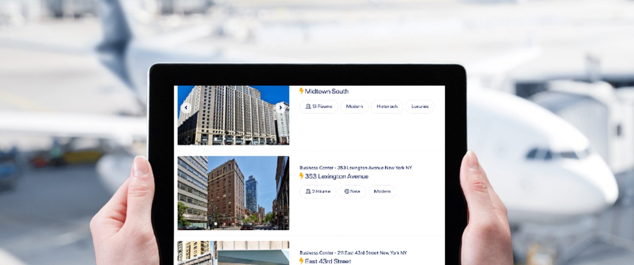 Angebote auf der Webseite von Lufthansa Global Spaces: Hier aus New York.