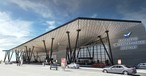 Visualisierung des ausgebauten Terminals in Sarajevo: Der Anbau rechts ...