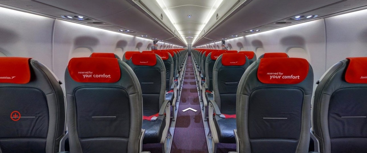 Kabine einer Embraer von Austrian Airlines: Was folgt auf die brasilianischen Flieger?
