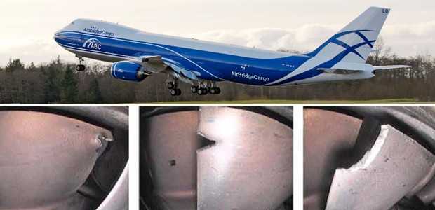 Boeing 747-8 von Air Bridge Cargo: Die Turbokompressoren wurden beschädigt.