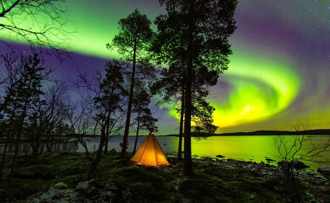 Nordlicht in Lappland