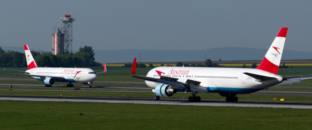 Zwei Boeing B767 von Austrian am Flughafen Wien: «Noch nie eine solche Kumulation».