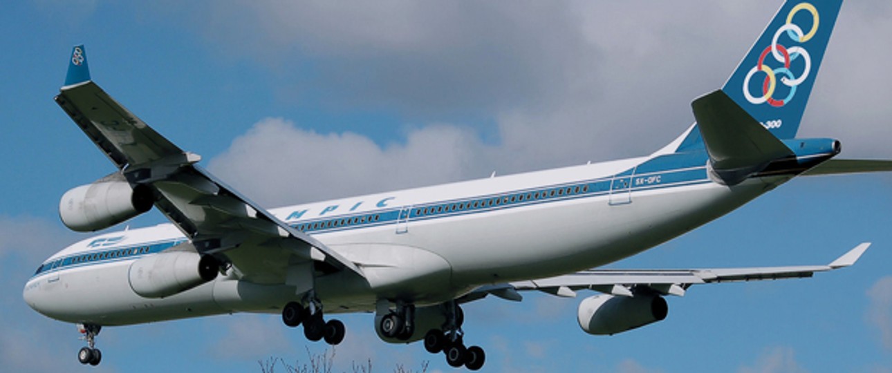 Airbus A340-313X von Olympic Airlines: Die jets sind jetzt amerikanisch.