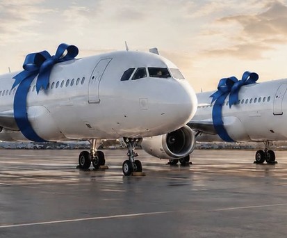 Zwei Airbus-A320-Neuzugänge: Virtuell hat Syrian Airlines die Jets mit Schleifen geschmückt.