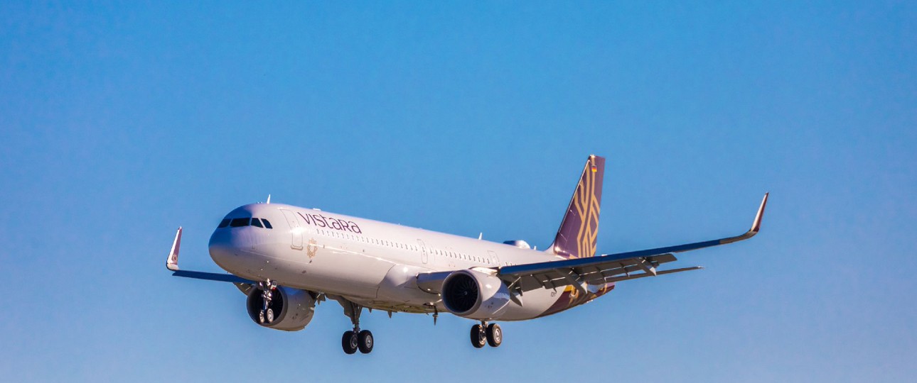 Airbus A321 Neo von Vistara: Auch die indische Fluglinie übernahm im Juli neue Flugzeuge.