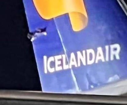 Leitwerk des Icelandair-Fliegers: Abheben konnte er nicht mehr.