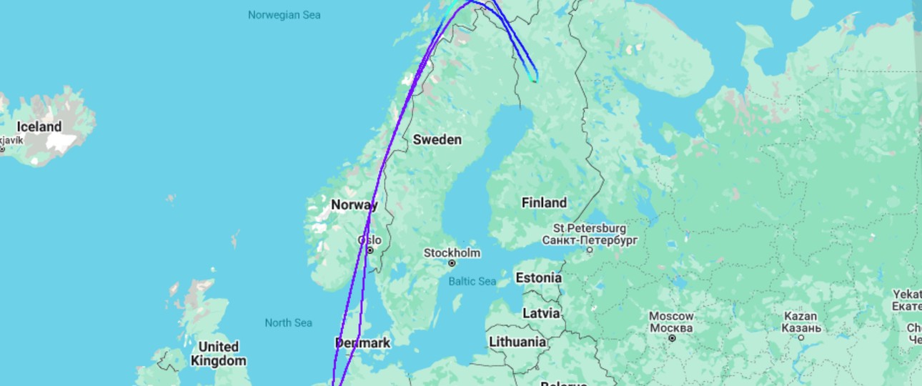 Der Flugverlauf von EW9250 am 15. März: Keine Landung in Tromsø.