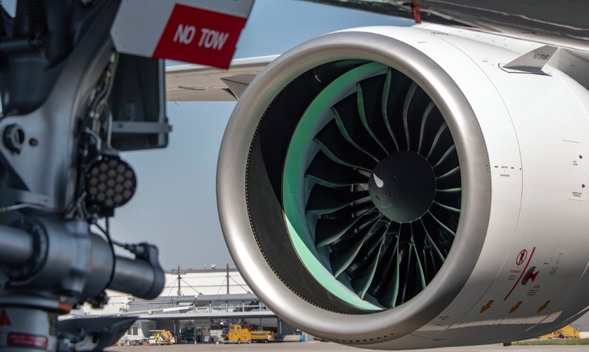 An einem Airbus A321 Neo: GTF-Triebwerk von Pratt &amp; Whitney.