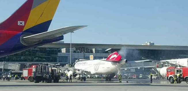 Der Unfall ereignete sich am 13. Mai 2018 am Flughafen Istanbul Atatürk.