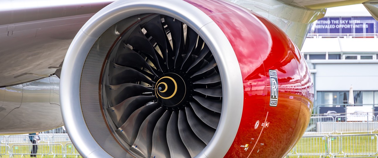Flugzeugtriebwerk: Rolls-Royce Trent 7000 an einem Airbus A330 Neo.