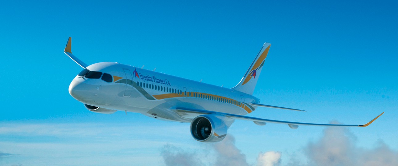 Airbus A220 in den Farben von Ilyushin Finance: Die Leasingfirma wird die Jets nicht erhalten.