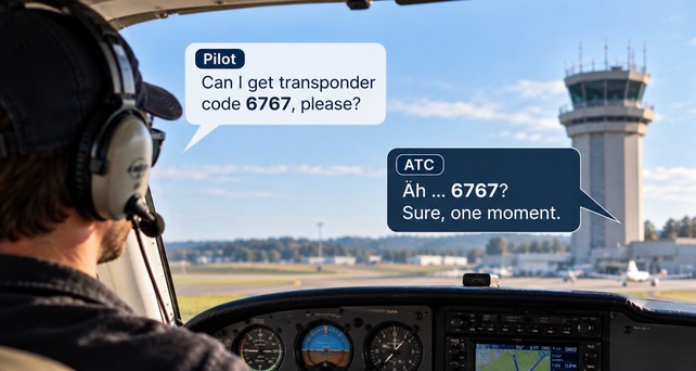 6767 bitte? Der Wunsch wurde dem Piloten erfüllt.