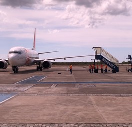 Boeing 737 am Flughafen Jericoacoara im Bundesstaat Ceará: Der Notdosten ist nicht bestesn erschlossen.