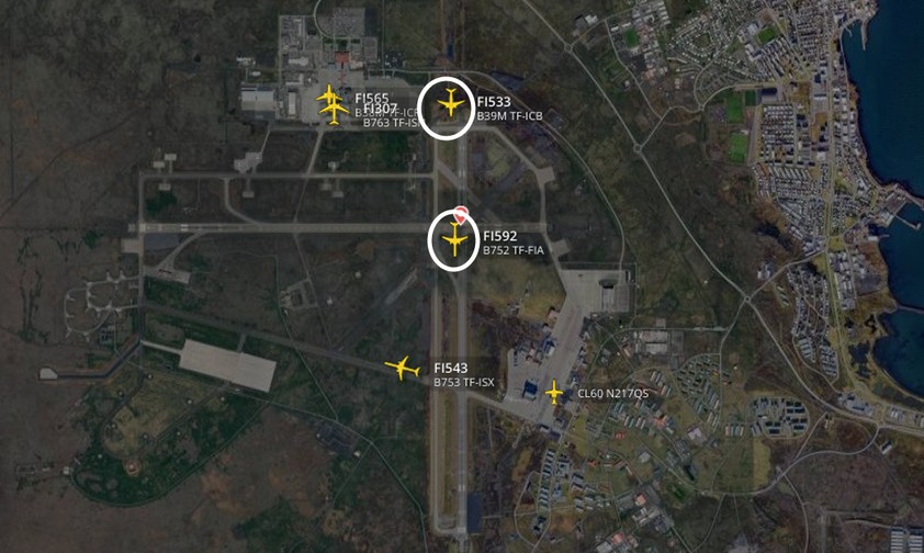 Gefährlich nahe: 737 Max und 757, weiß eingekreist.