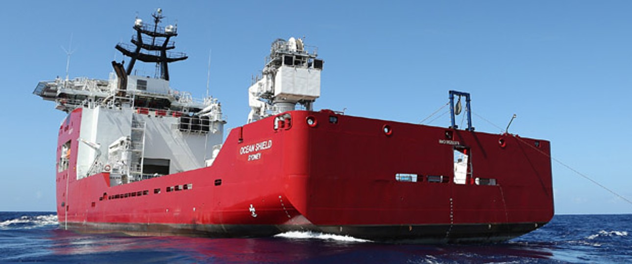 Die ADV Ocean Shield: Empfing über Stunden Signale.