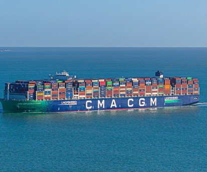 Containerschiff von CMA CGM: Die Reederei ist auf dem meer bereits eine Größe.