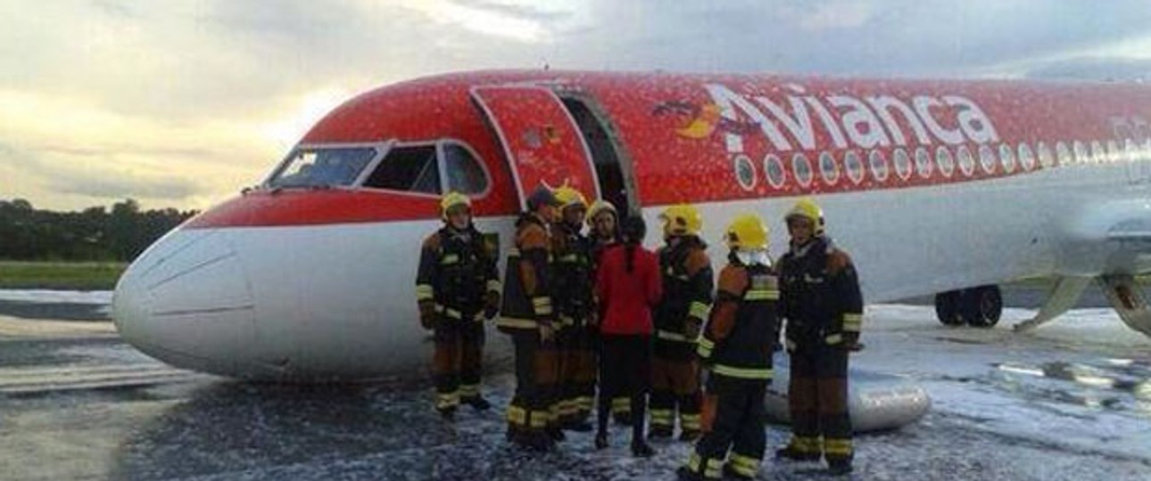 Die Fokker 100 von Avianca: Niemand wurde verletzt.