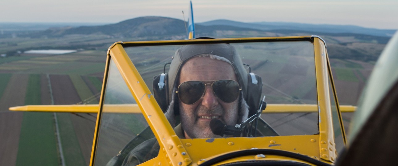 Benno Beran: Hier in seiner Boeing Stearman. 