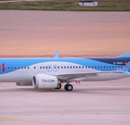Die D-AMAX: Die erste und vorerst einzige Boeing 737 max von Tuifly Deutschland.