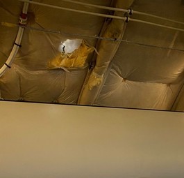 Der Schaden im Airbus A320 von MEA: Verletzt wurde niemand.