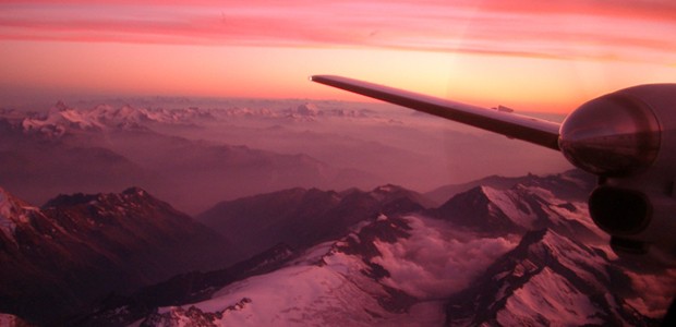 Blick aus einer Maschine von Darwin Airline: Neue Route in Südtirol.