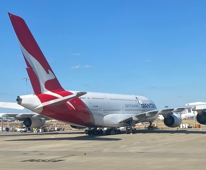 Airbus A380 von Qantas in Heathrow: Unangenehme Folgen des Heathrow-Chaos.